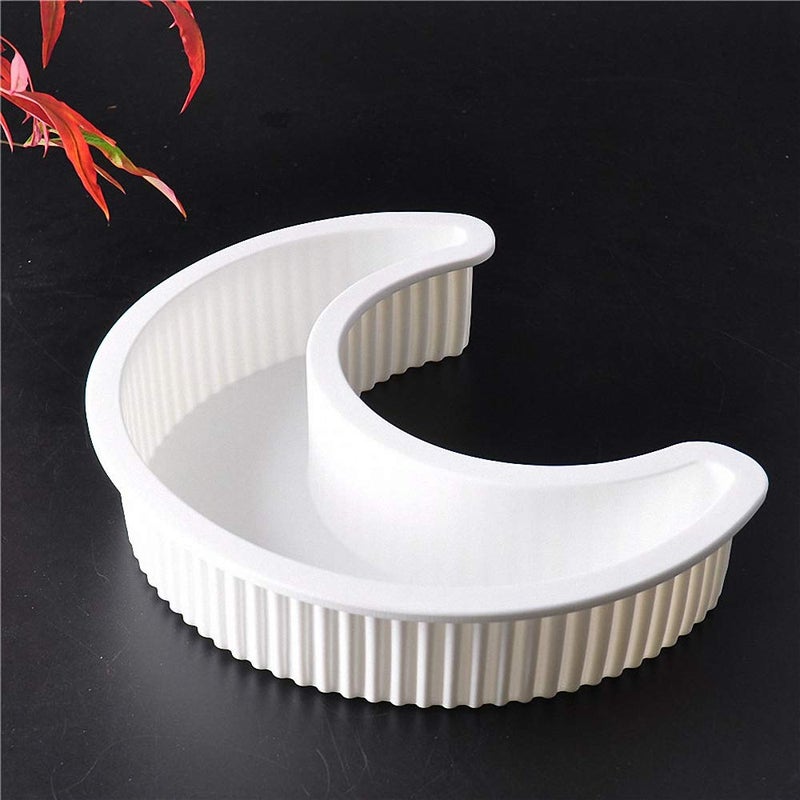 HiParty Crescent Moon Shape Silicone Cake Pan, Crescent Moonlight Sonata Mousse Cake Bread Pizza Baking Mold Kitchen Bakeware Tools - Image 3
